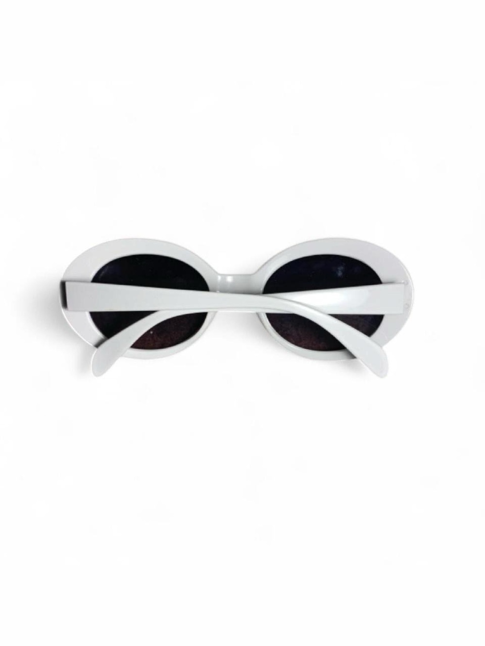 White Oval Retro Sunglasses for Women - Picture 3 of 4